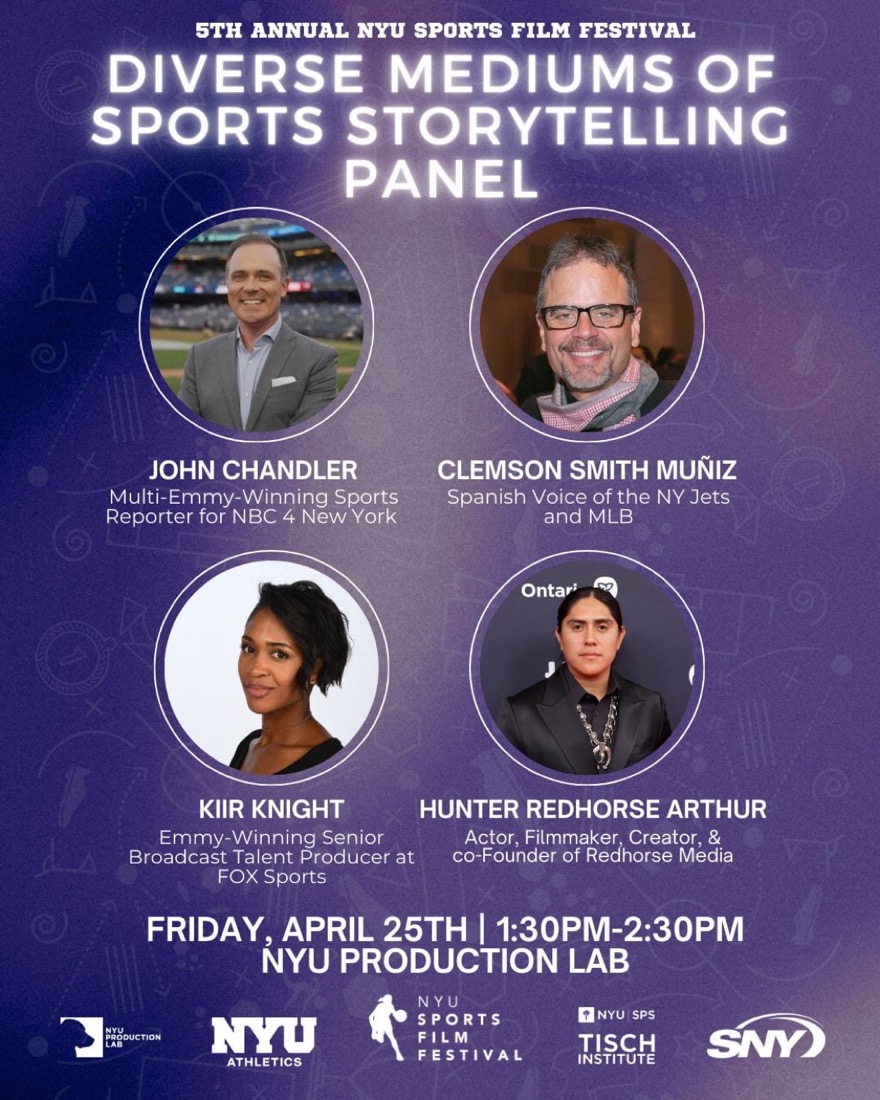 Diverse Mediums of Sports Storytelling panel graphic